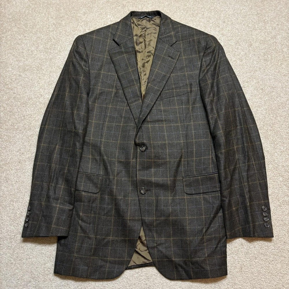 Loro Piana Cashmere Blazer Mens 42L Brown Plaid‎ Sport Coat Mark Pasch Ltd.